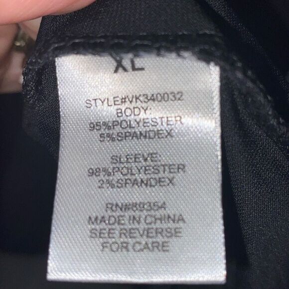 Adrienne Vittadini Women's Black Embellished Long Sleeve Blouse Size XL - Picture 7 of 8